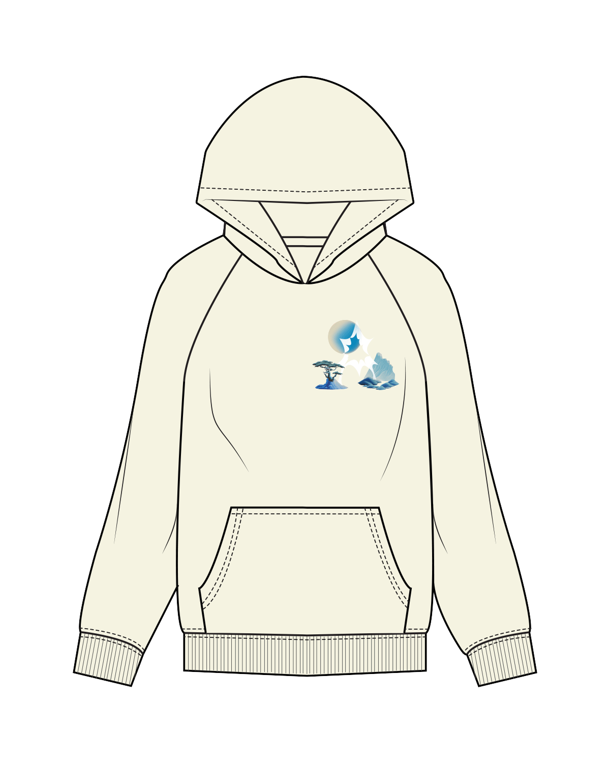 Activate House Tranquil Hoodie - Butter / Blue