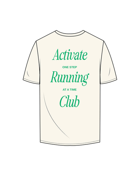 Activate House Run Club Tee - Off White / Green