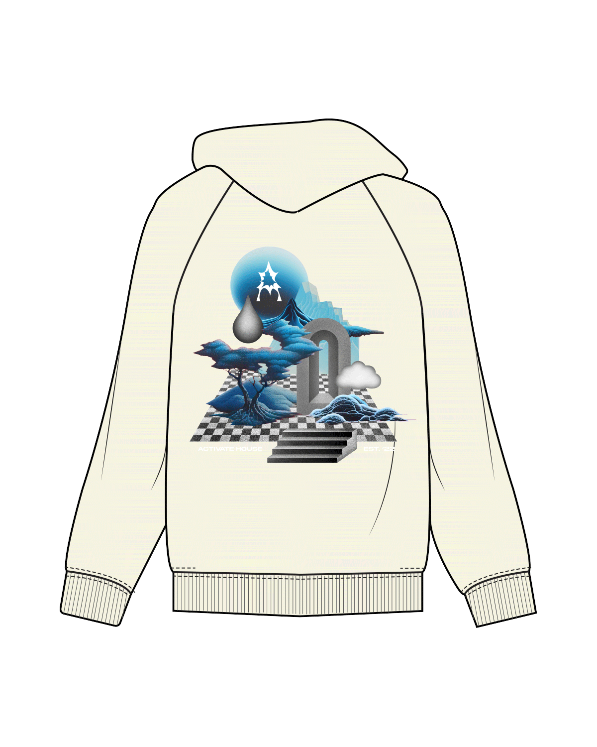 Activate House Tranquil Hoodie - Butter / Blue