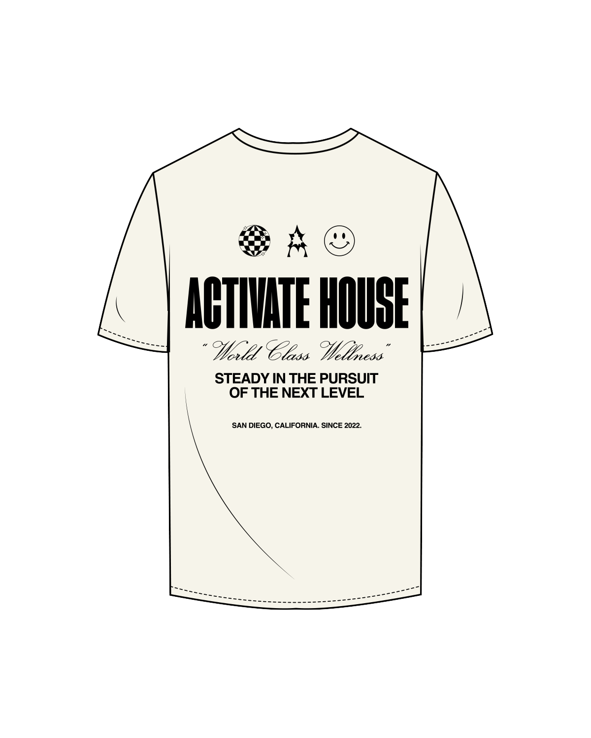 Activate House World Class Wellness Tee - Off White / Black